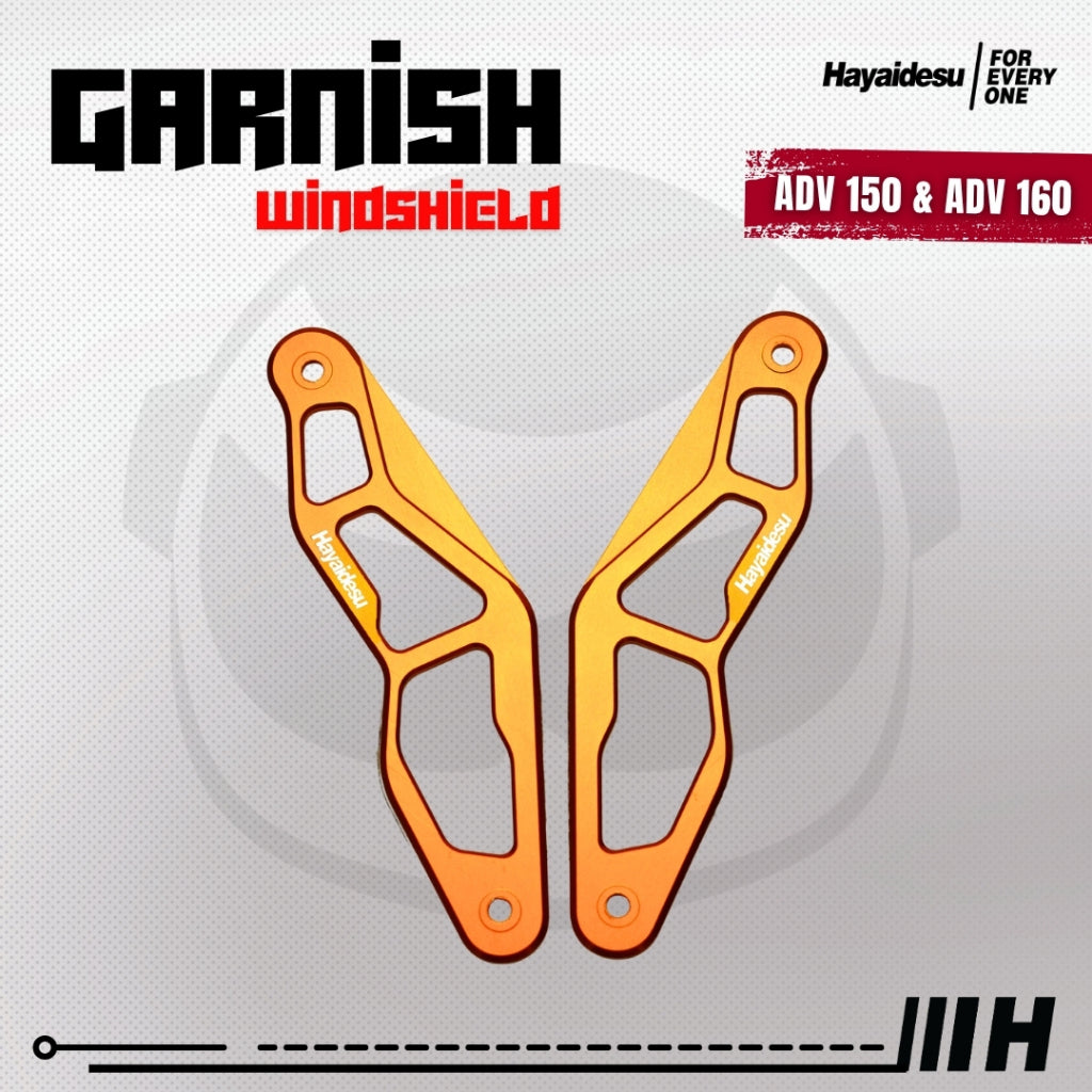 Hayaidesu Garnish Windshield ADV 150 & ADV 160 - Full CNC Anodize