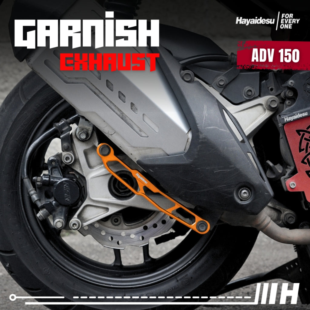 Hayaidesu Garnish Knalpot ADV 150 - Garnish Variasi Full CNC Anodize
