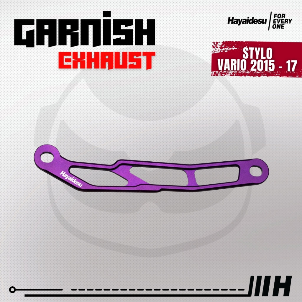 Hayaidesu Garnish Knalpot STYLO & VARIO 125/150 (2015-2017) - Garnish Variasi Full CNC Anodize