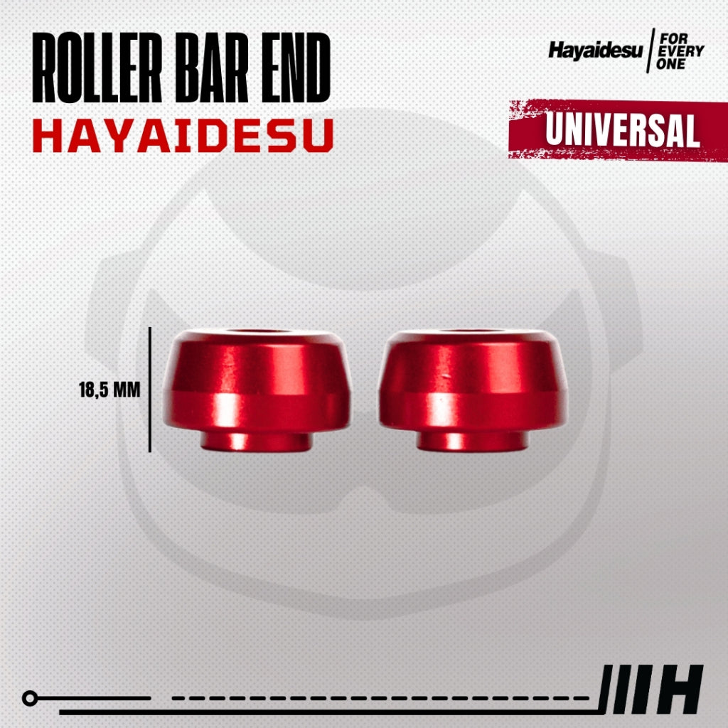 Hayaidesu  Bar End Roller Jalu Motor Stang Tipe Drat Universal - Full CNC Anodize