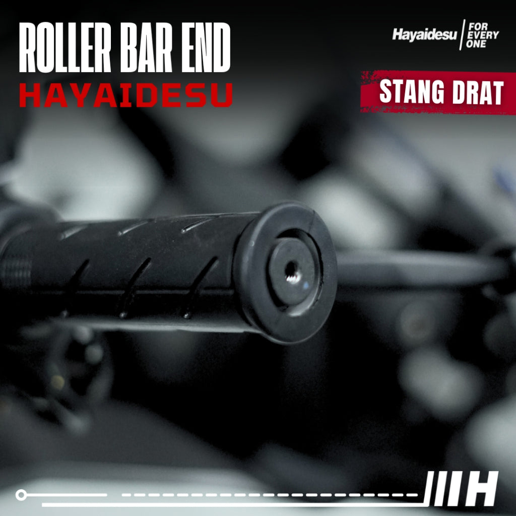 Hayaidesu  Bar End Roller Jalu Motor Stang Tipe Drat Universal - Full CNC Anodize