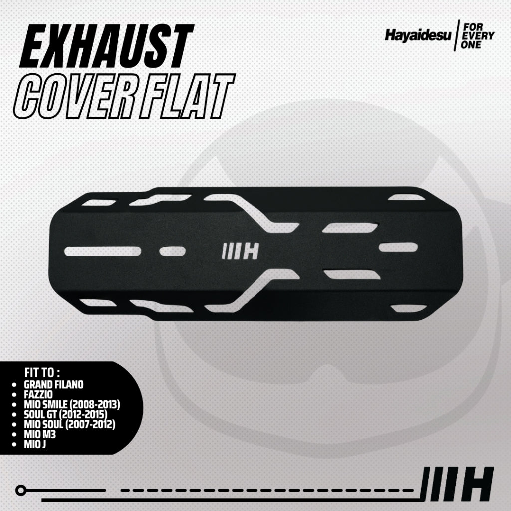 Hayaidesu Exhaust / Knalpot Cover (FLAT) Mio Smile, Mio Soul Carbu,Soul GT, Fazzio, Filano, Mio M3, Mio J Tameng Pelindung Knalpot Motor Yamaha