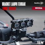 Hayaidesu Bracket Lampu Tembak Spion/Front Mirror Bar stand dudukan Lampu Tembak Universal