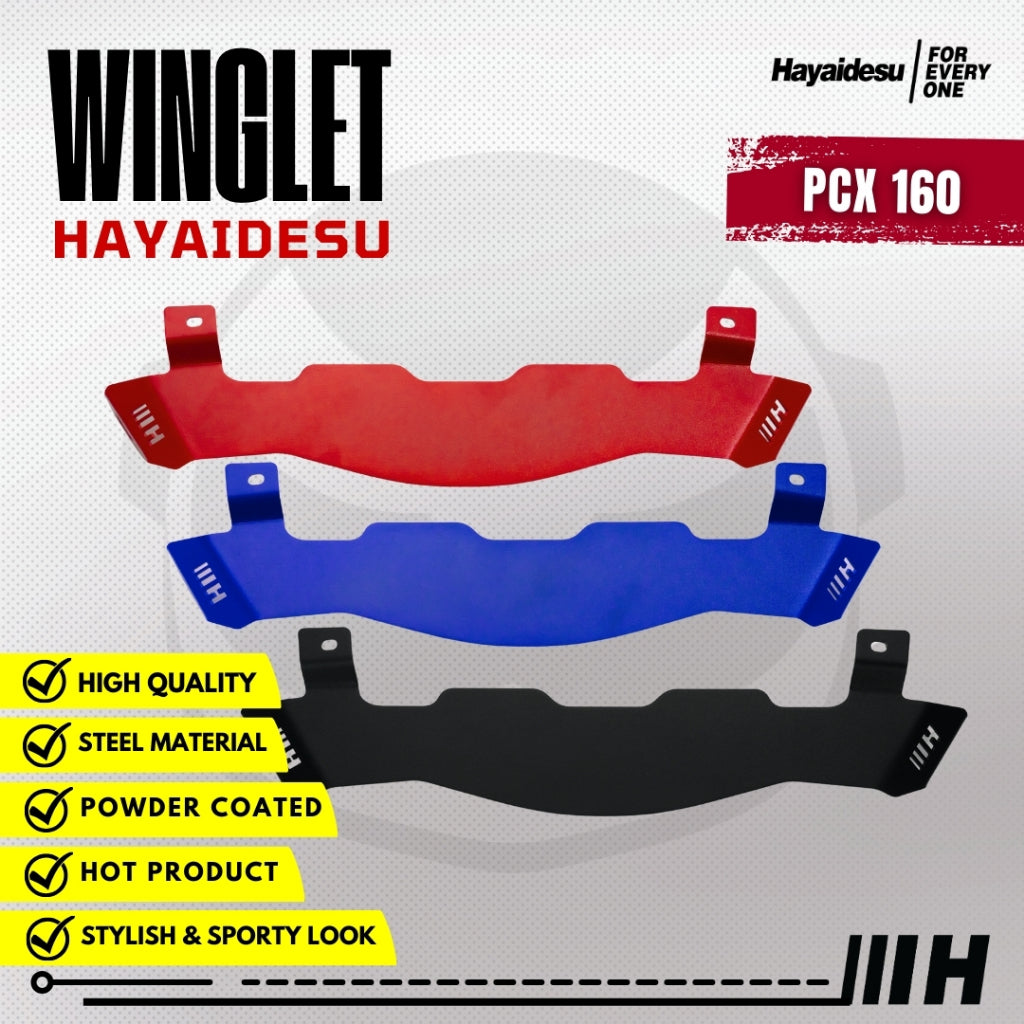 Hayaidesu Winglet Bawah Honda PCX 160 2025 CBS/ABS/Roadsync - Steel Material Sporty Look High Quality