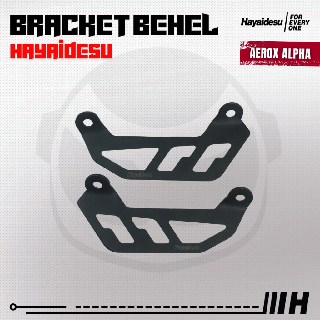 Hayaidesu Bracket Behel Yamaha AEROX ALPHA (Standard, Cybercity, Turbo) - 3mm Steel Material High Quality