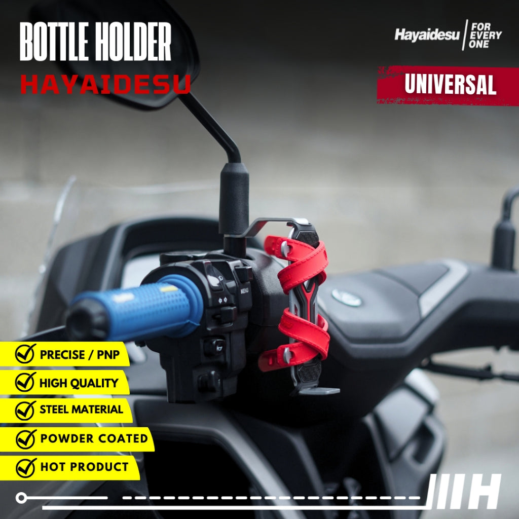 Hayaidesu Bottle Holder Spion Motor Tempat Dudukan Tumbler Air Minum Spion Motor Universal (Short)