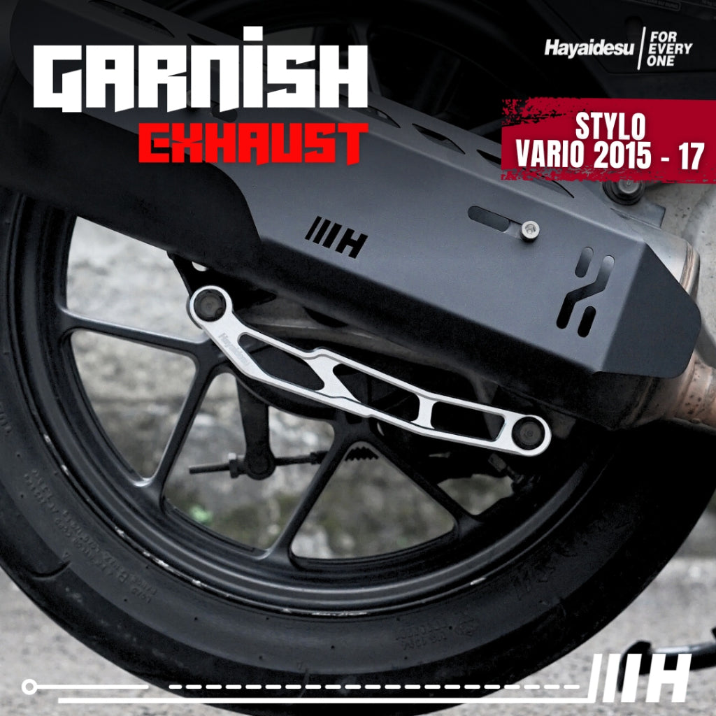 Hayaidesu Garnish Knalpot STYLO & VARIO 125/150 (2015-2017) - Garnish Variasi Full CNC Anodize