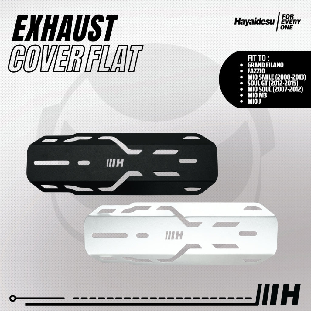 Hayaidesu Exhaust / Knalpot Cover (FLAT) Mio Smile, Mio Soul Carbu,Soul GT, Fazzio, Filano, Mio M3, Mio J Tameng Pelindung Knalpot Motor Yamaha