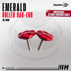 Hayaidesu Roller Bar End EMERALD Jalu Stang Motor Universal 10mm - Full CNC Anodize