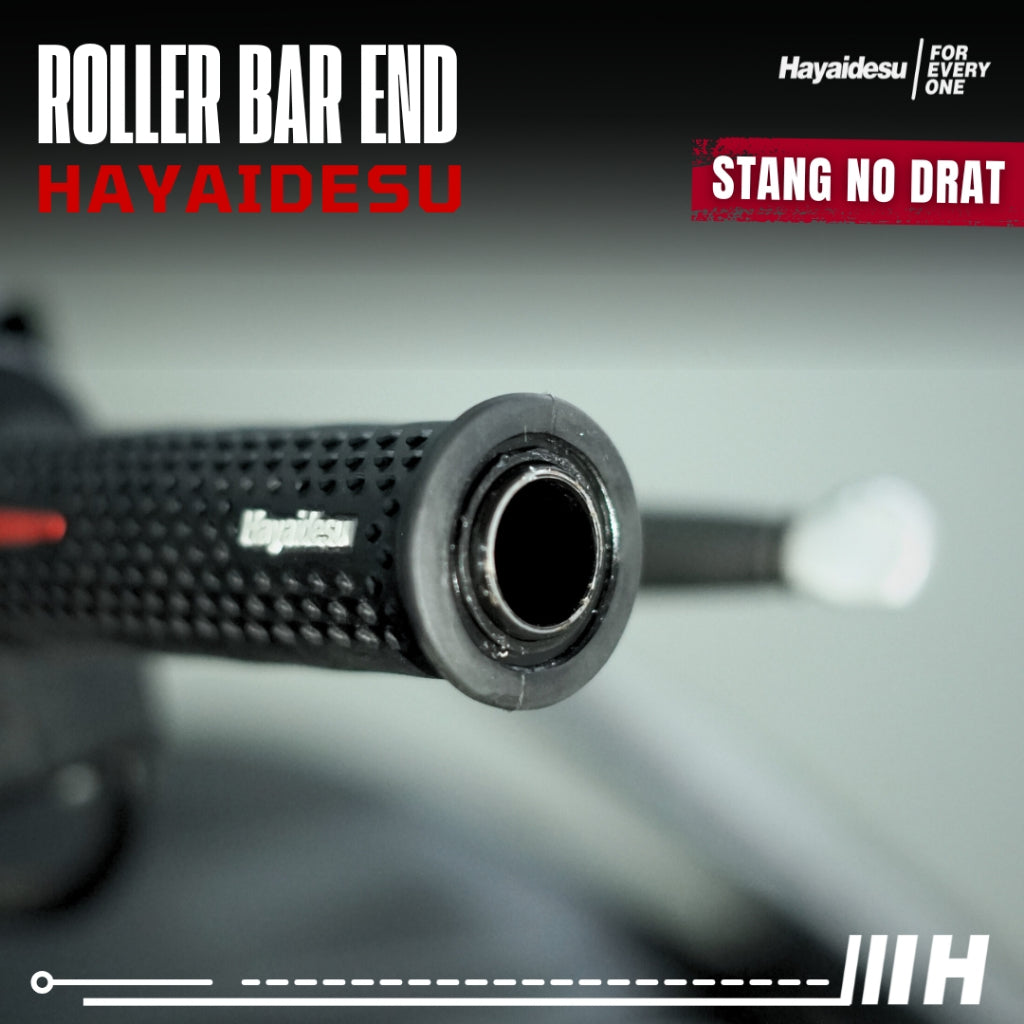 Hayaidesu  Bar End Roller Jalu Motor Stang Tipe No Drat Universal - Full CNC Anodize