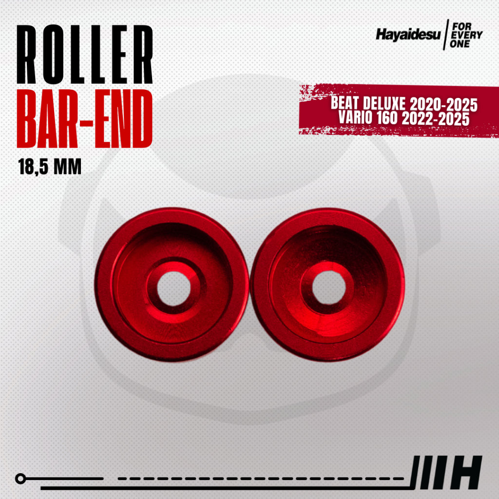 Hayaidesu Roller Bar End Jalu Stang Motor Full CNC Anodize BEAT (2020-2025) & VARIO 160 (2022-2025)