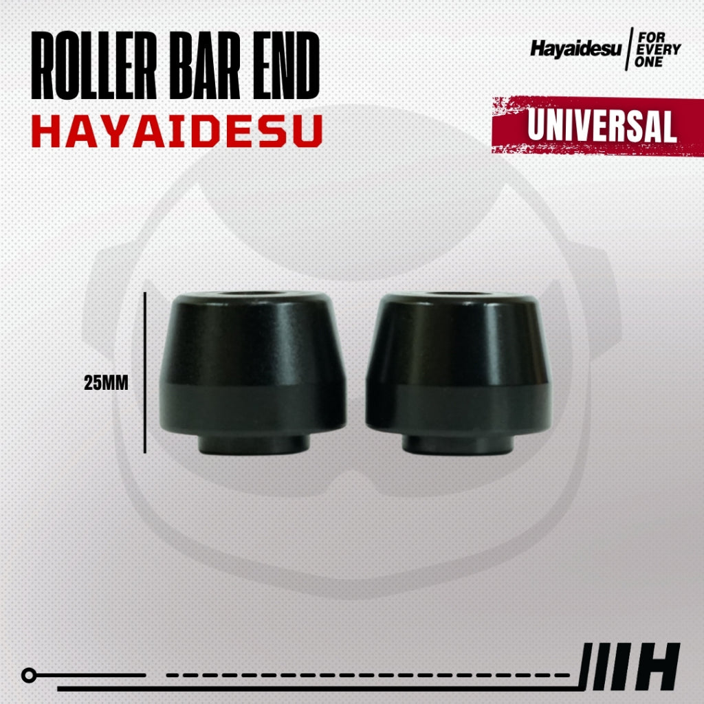 Hayaidesu  Bar End Roller Jalu Motor Stang Tipe Drat Universal - Full CNC Anodize