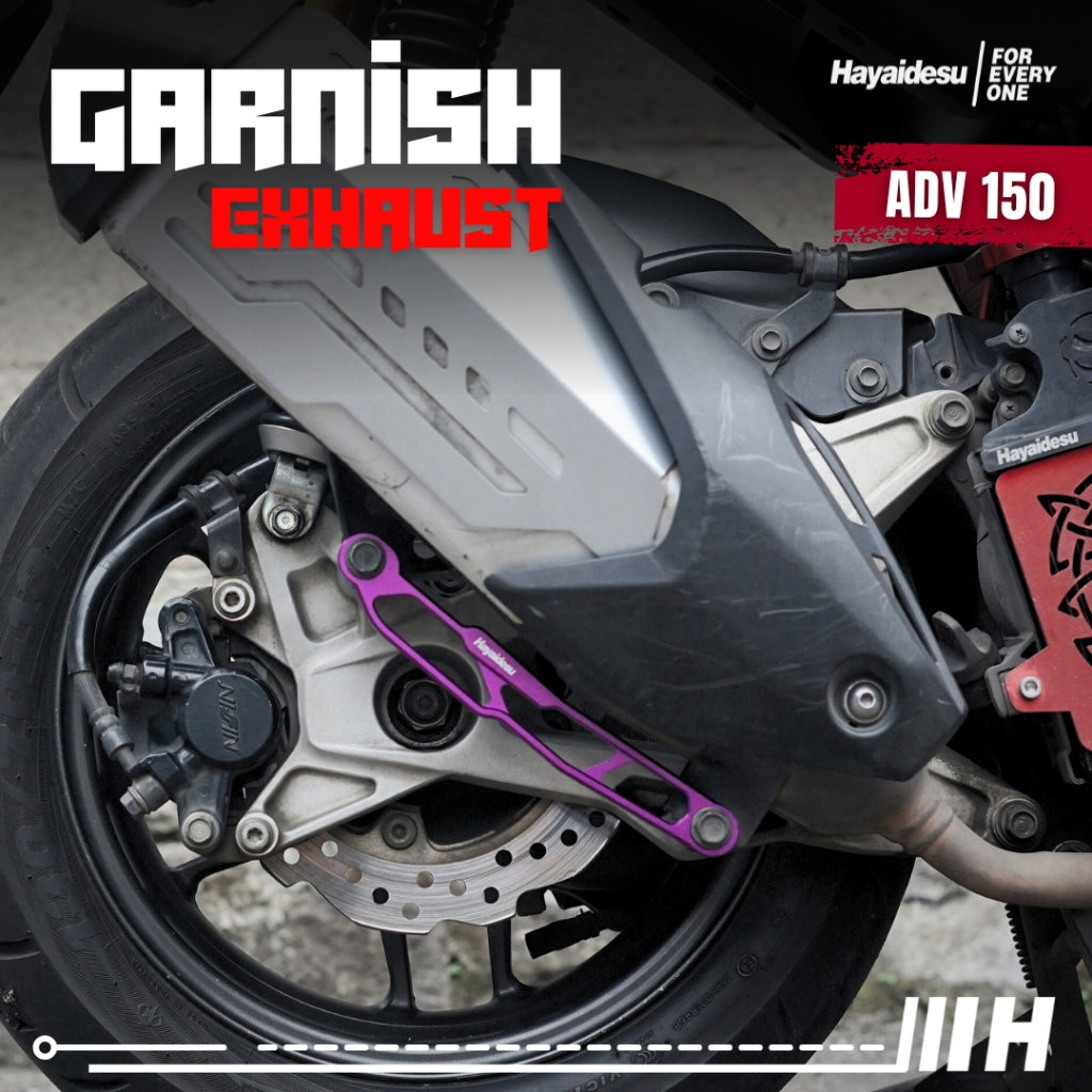 Hayaidesu Garnish Knalpot ADV 150 - Garnish Variasi Full CNC Anodize