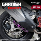 Hayaidesu Garnish Knalpot ADV 150 - Garnish Variasi Full CNC Anodize