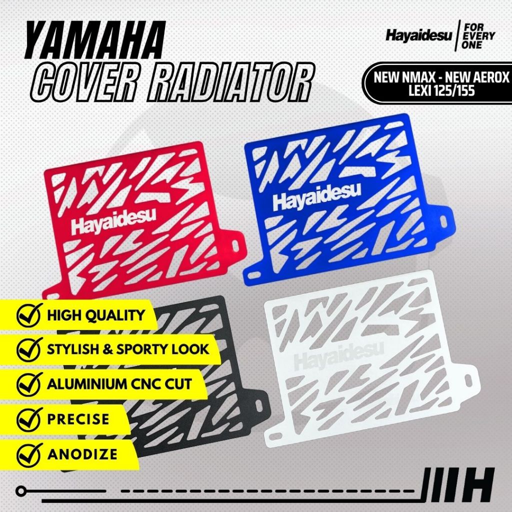 Hayaidesu Cover Radiator Yamaha NEW NMAX, NEW AEROX CONNECTED & LEXI 155 - Full CNC