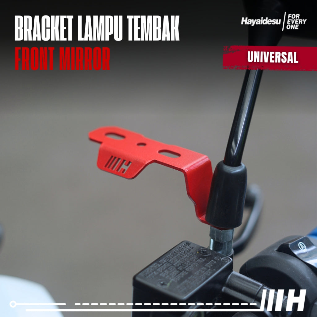 Hayaidesu Bracket Lampu Tembak Spion/Front Mirror Bar stand dudukan Lampu Tembak Universal