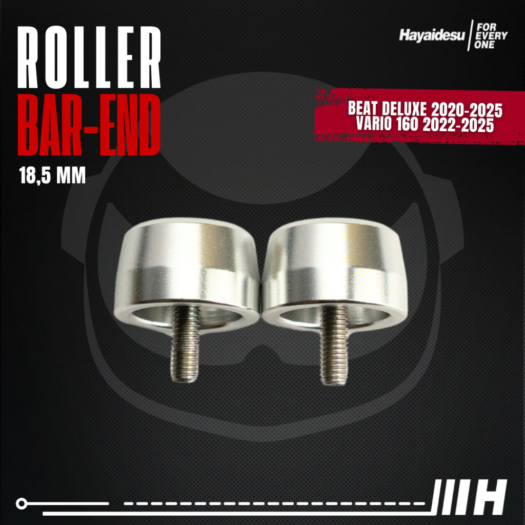Hayaidesu Roller Bar End Jalu Stang Motor Full CNC Anodize BEAT (2020-2025) & VARIO 160 (2022-2025)