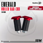 Hayaidesu Roller Bar End EMERALD Jalu Stang Motor Universal 10mm - Full CNC Anodize