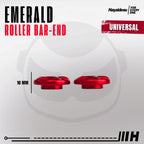 Hayaidesu Roller Bar End EMERALD Jalu Stang Motor Universal 10mm - Full CNC Anodize