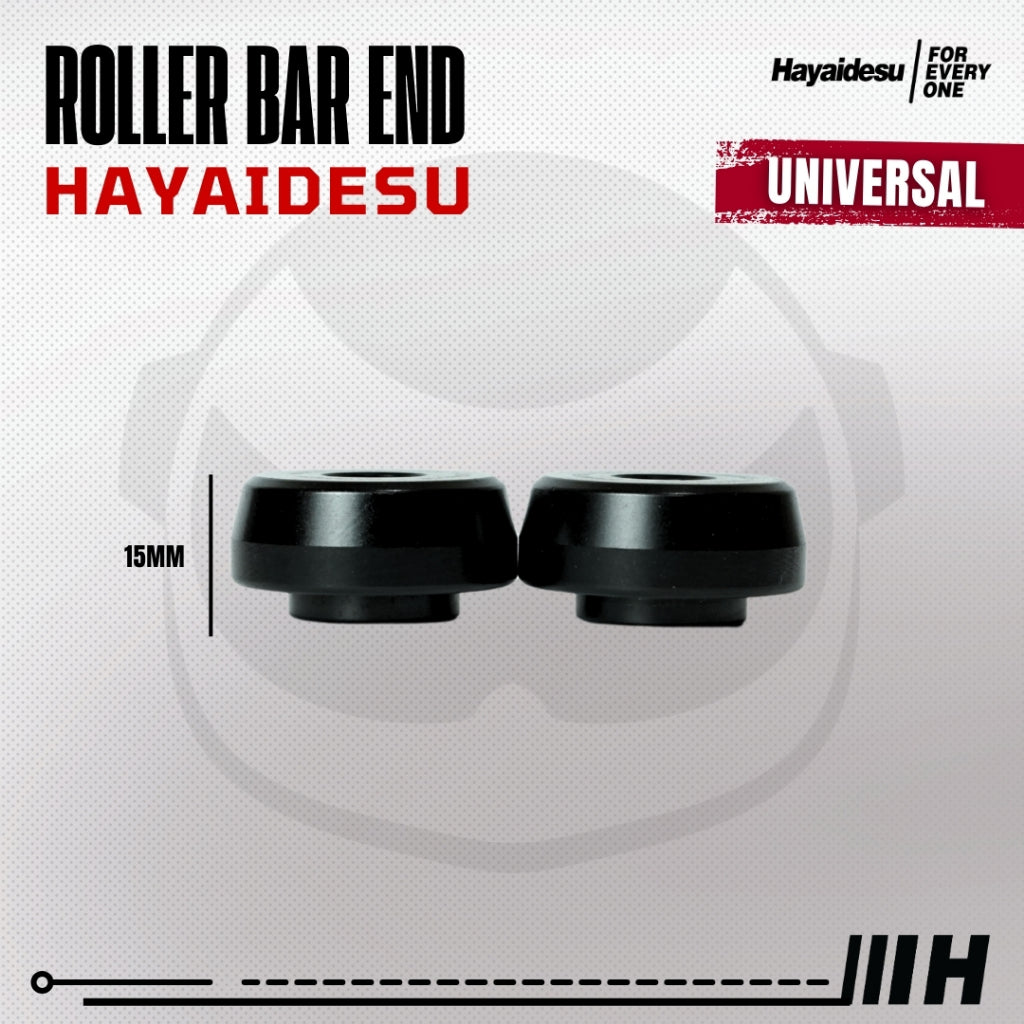 Hayaidesu  Bar End Roller Jalu Motor Stang Tipe Drat Universal - Full CNC Anodize
