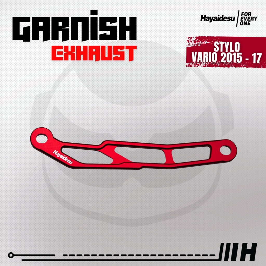 Hayaidesu Garnish Knalpot STYLO & VARIO 125/150 (2015-2017) - Garnish Variasi Full CNC Anodize