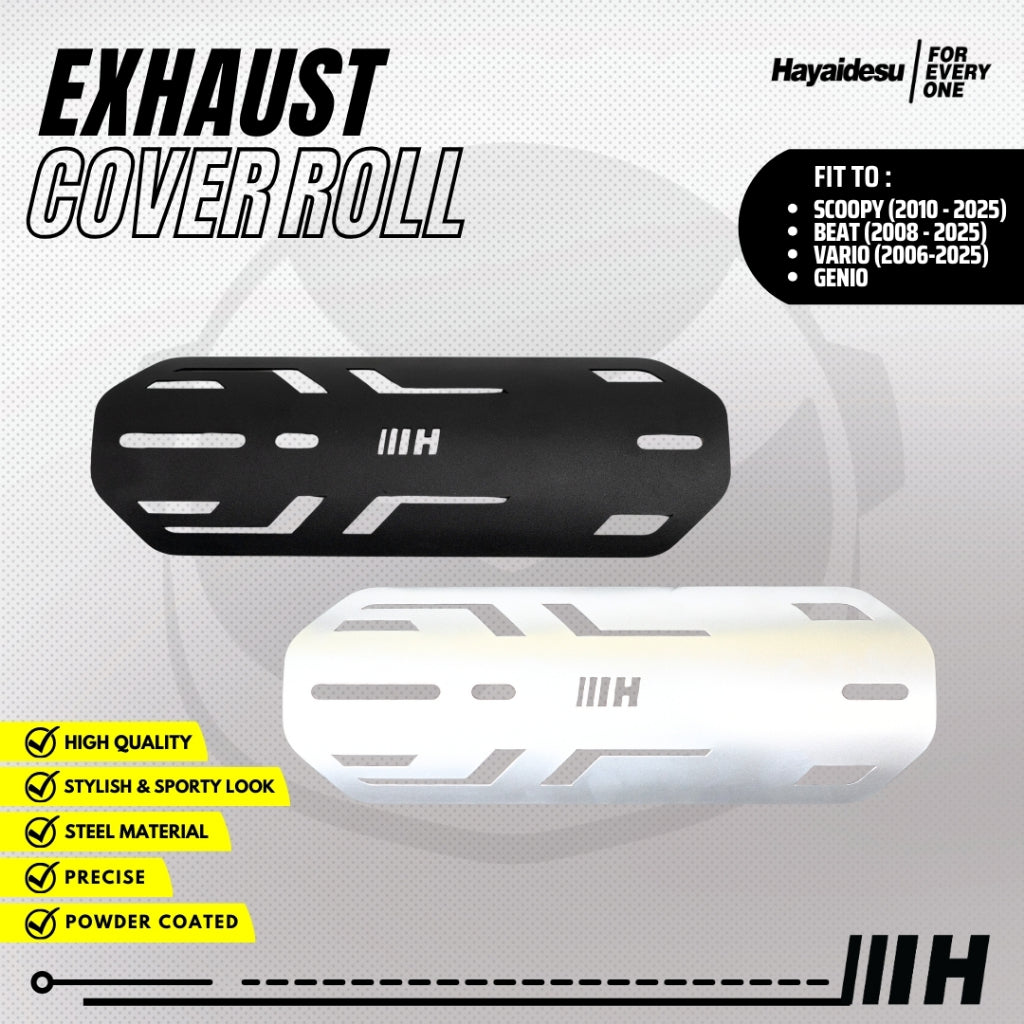 Hayaidesu Exhaust / Knalpot Cover (ROLL)  Vario 110/125/150, Beat 2016-2024, Genio 2025, Scoopy 2017-2025 Tameng Pelindung Knalpot Motor Honda