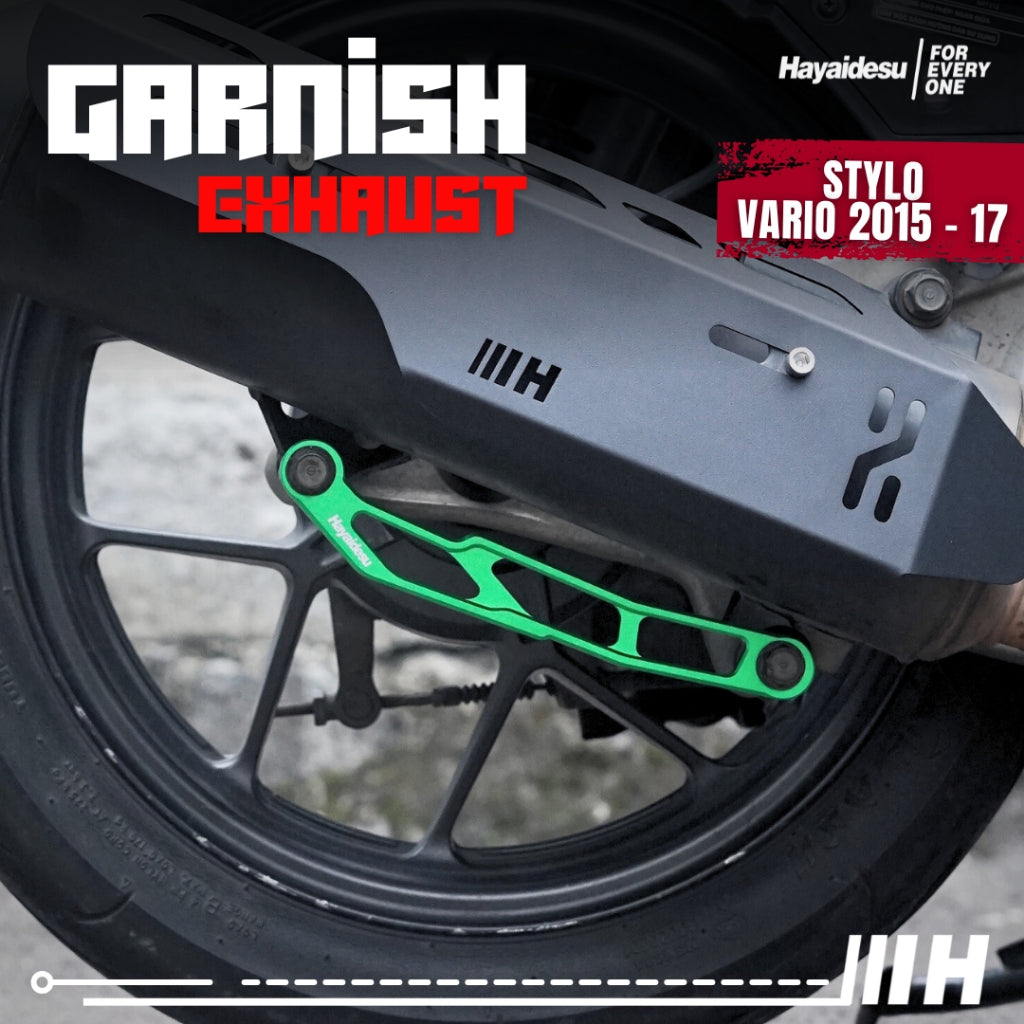 Hayaidesu Garnish Knalpot STYLO & VARIO 125/150 (2015-2017) - Garnish Variasi Full CNC Anodize