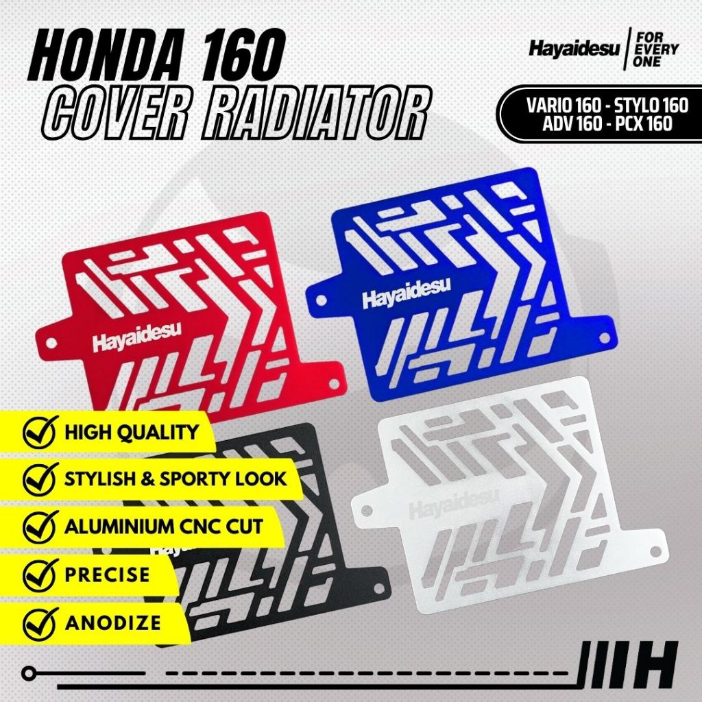 Hayaidesu Cover Radiator Honda 160 – Vario 160, ADV 160, PCX 160, STYLO 160 - Full CNC
