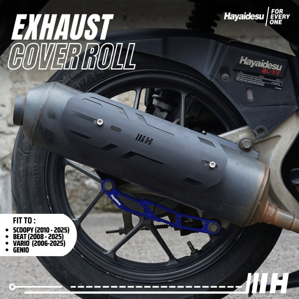 Hayaidesu Exhaust / Knalpot Cover (ROLL)  Vario 110/125/150, Beat 2016-2024, Genio 2025, Scoopy 2017-2025 Tameng Pelindung Knalpot Motor Honda