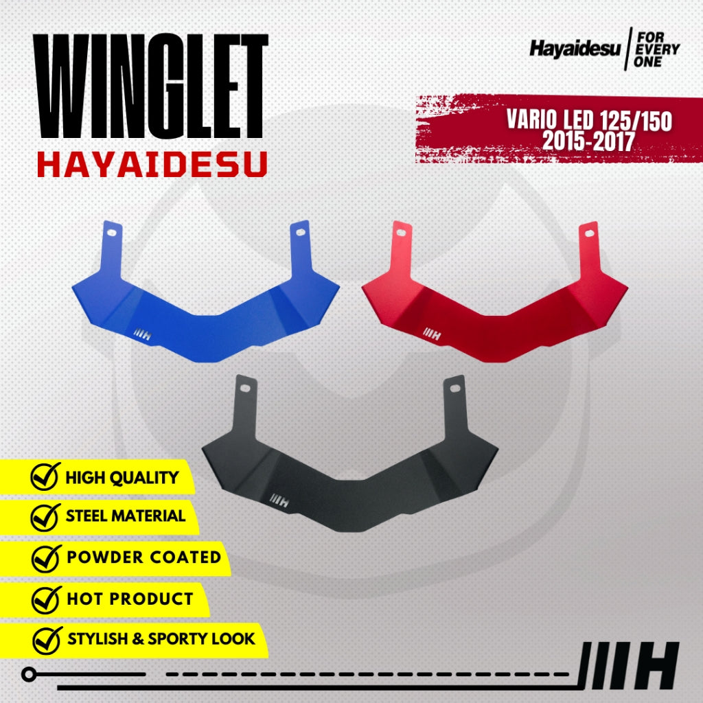 Hayaidesu Winglet Bawah Honda VARIO 125-150 (2015-2017) - Steel Material Sporty Look High Quality
